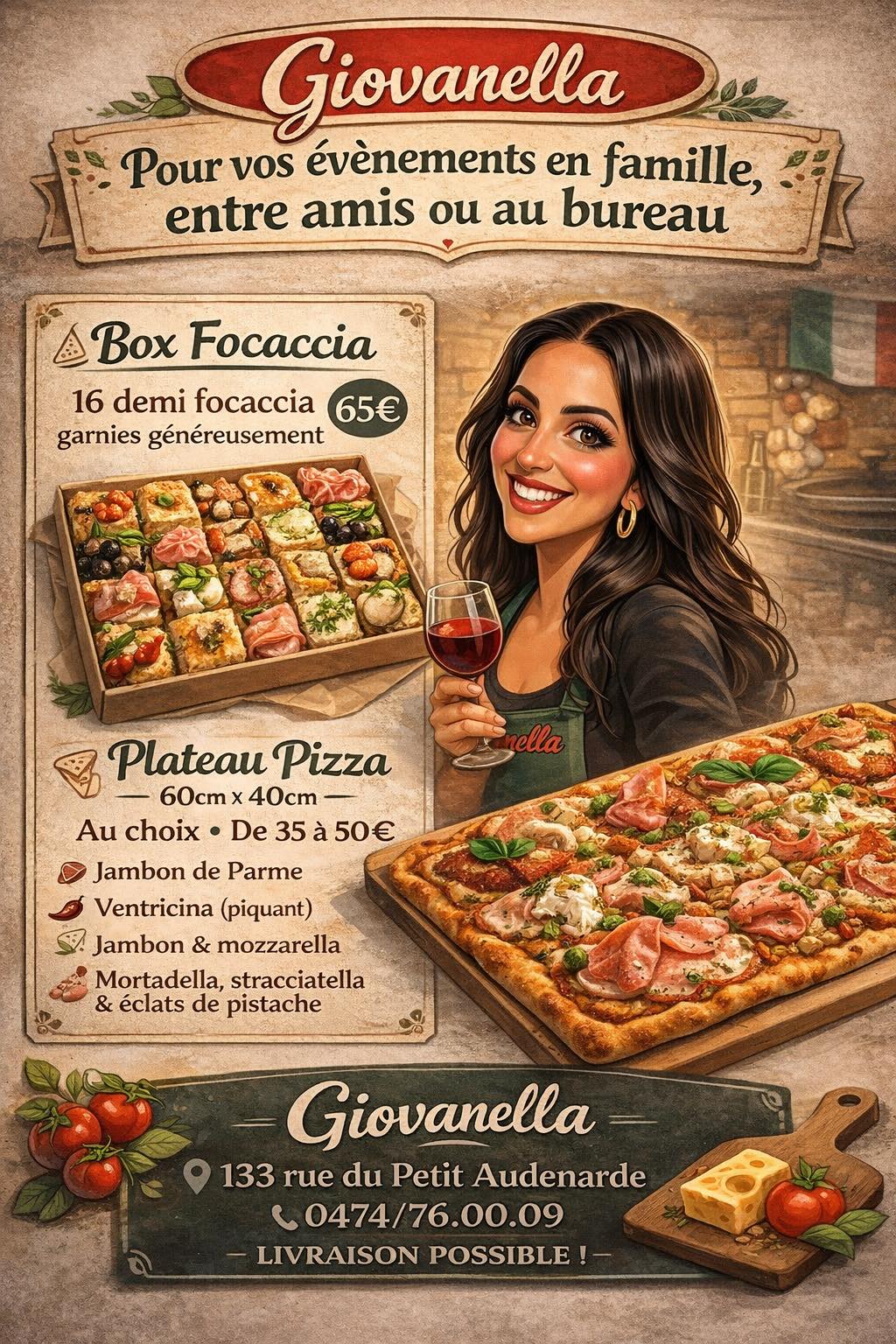 Évènements — Box focaccia et plateau pizza Giovanella